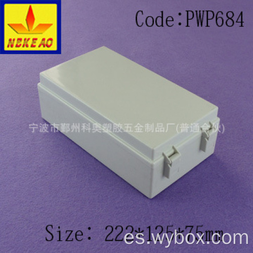 Caja impermeable de plástico ip65 caja de conexiones eléctricas caja de abs para exteriores caja de caja de pcb PWP684 con tamaño 222 * 125 * 75 mm